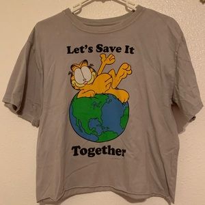 Garfield “Lets save it together” t shirt